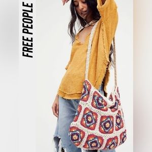NEW Free People Catch Me Crochet Hobo Bag